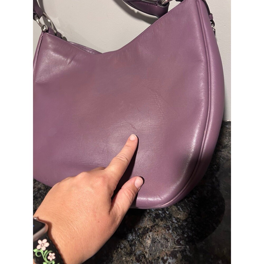 Coach Nomad Hobo Purse Purple Leather Shoulder Bag 36026 - Picture 5 of 11